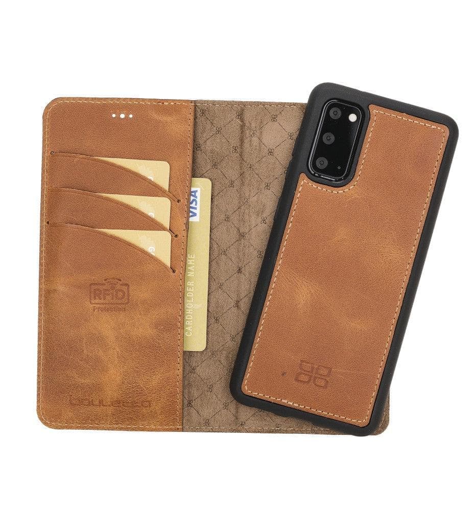 Samsung Galaxy S20 Series Leather Detachable Leather Wallet Case - MW Samsung S20 / Tiguan Tan / Leather Bouletta LTD