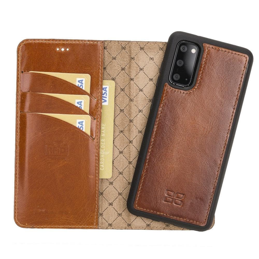 Samsung Galaxy S20 Series Leather Detachable Leather Wallet Case - MW Samsung S20 / Rustic Tan / Leather Bouletta LTD