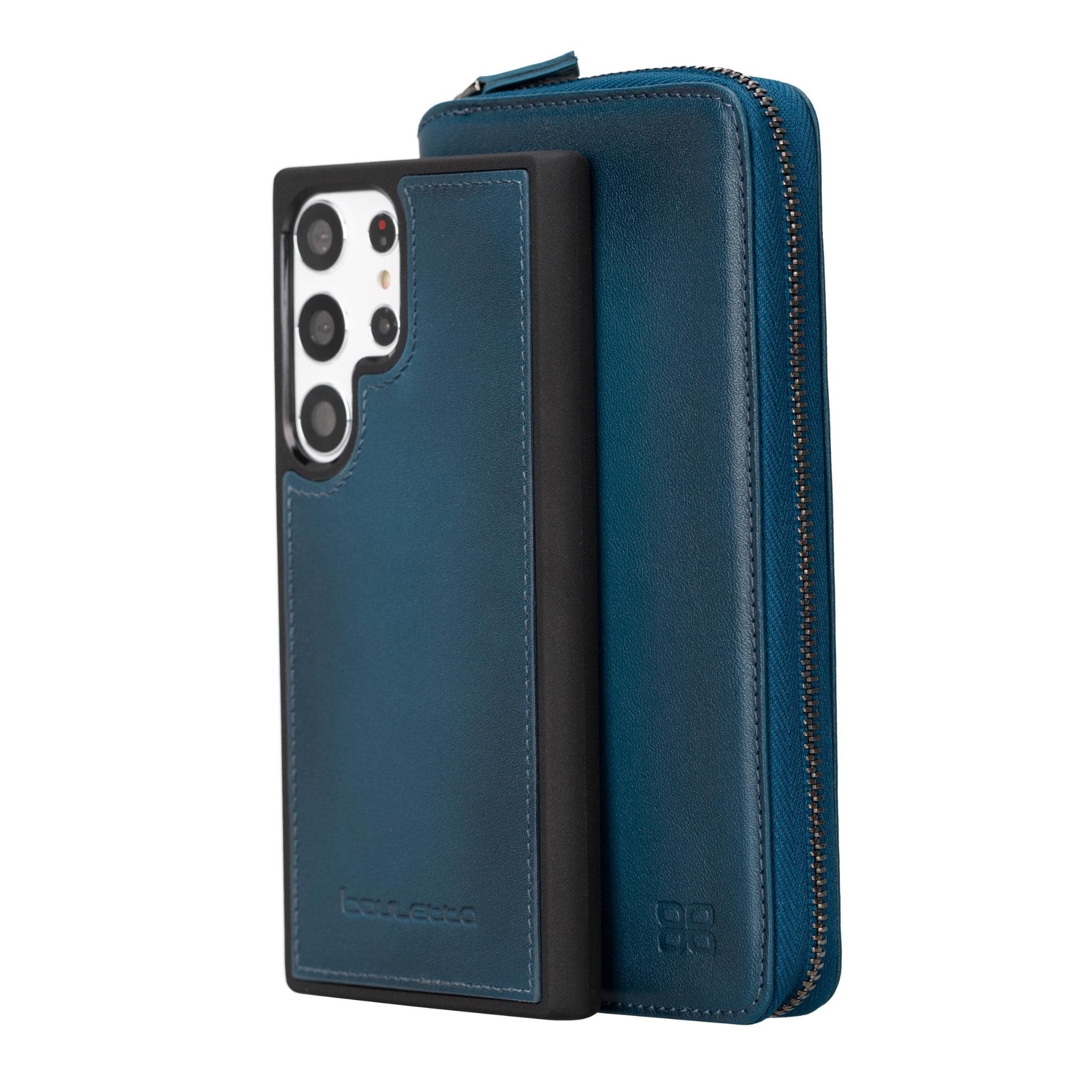 Samsung Galaxy S24 Series Zippered Leather Wallet Cases - PMW Galaxy S24 Ultra / Blue Bouletta LTD