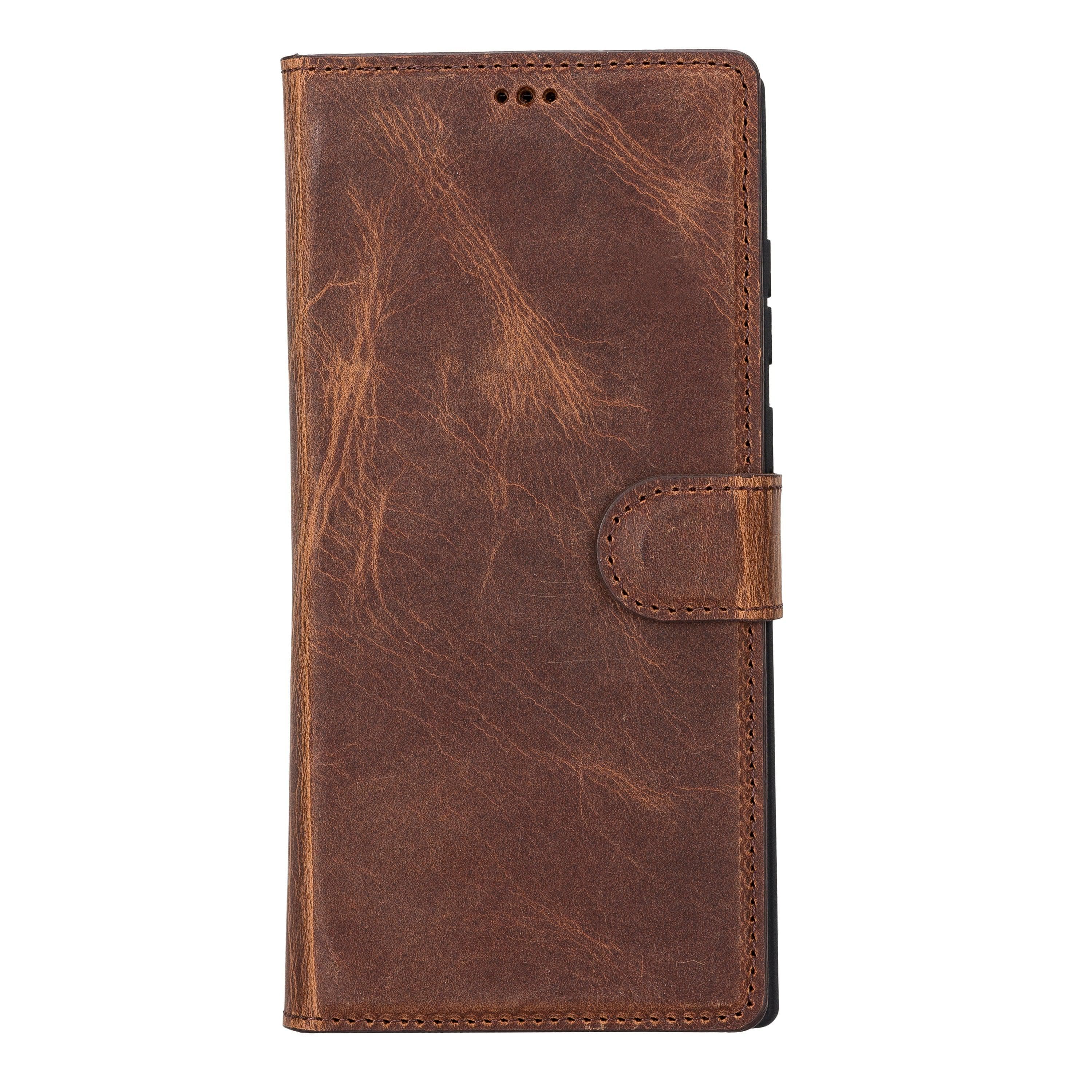 Samsung S23 Series Detachble Leather Magic Wallet Case - S23 Ultra / ANTIC BROWN Bouletta