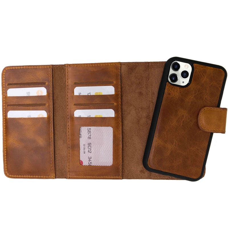 Santa iPhone 11 Pro Leather Detachable Wallet Case Moccasin Bouletta
