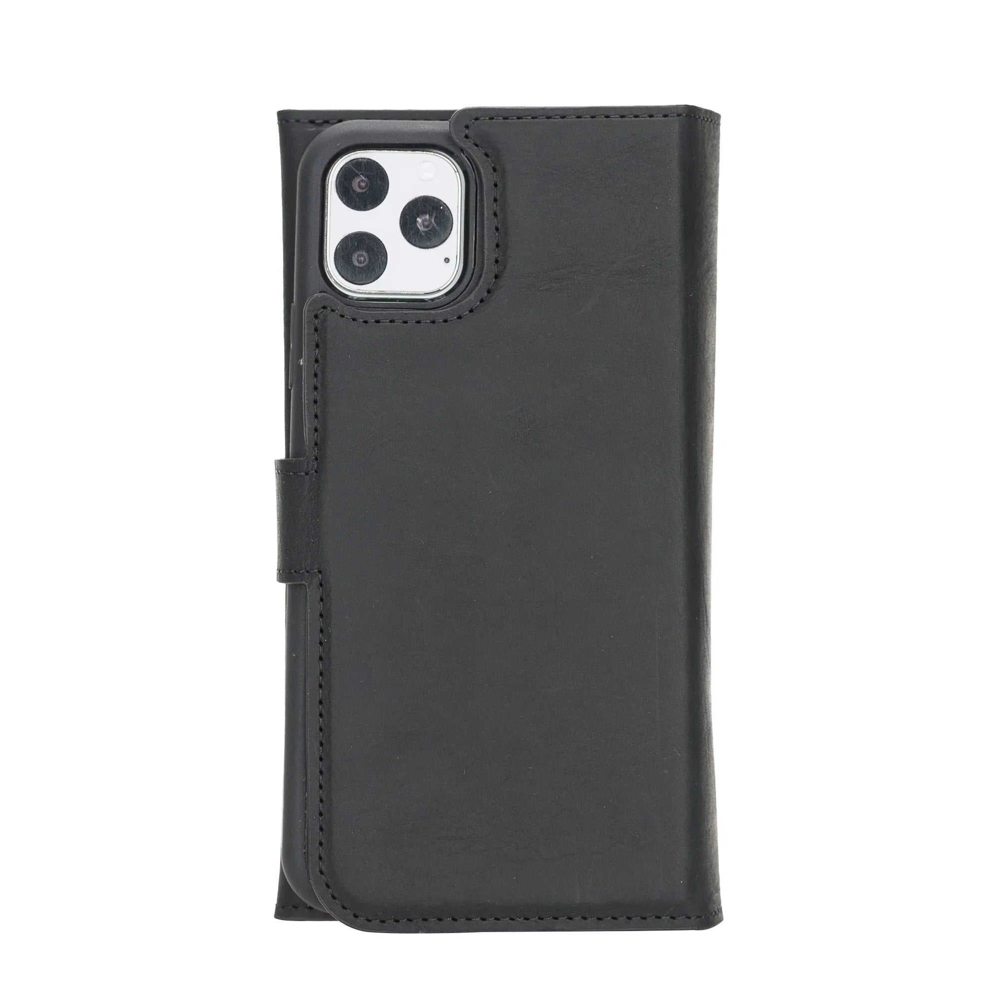 Santa iPhone 11 Pro Max Leather Detachable Wallet Case Black Bouletta
