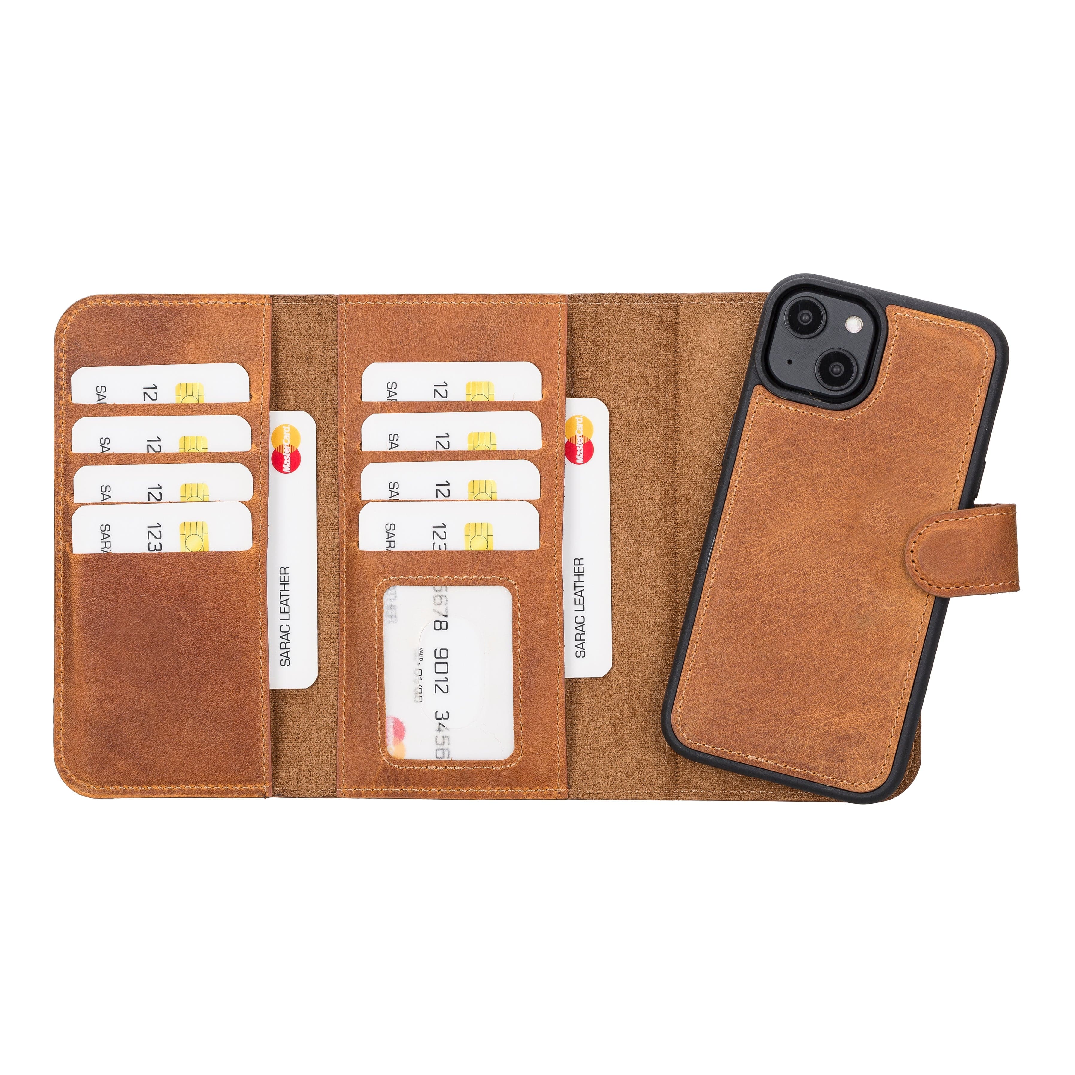 Santa iPhone 14 Leather Detachable Wallet Case Moccasin Bouletta