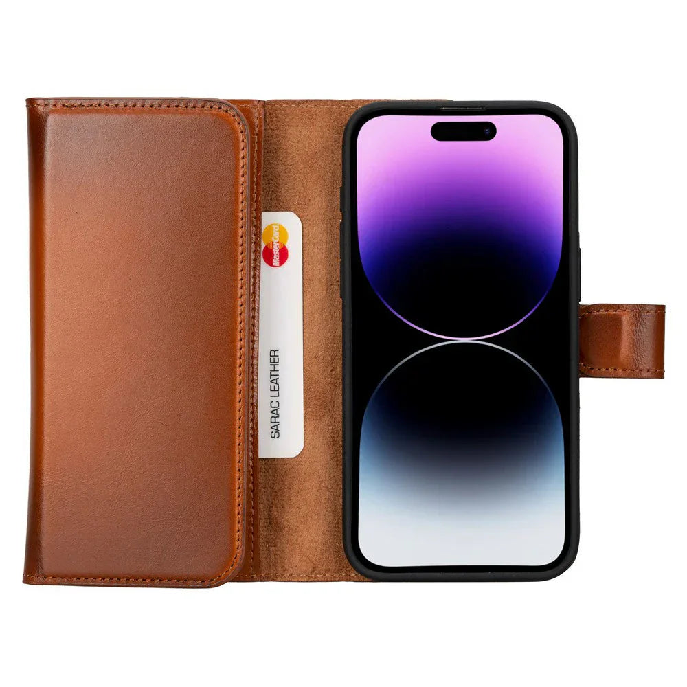 Santa iPhone 15 Pro Max Leather Detachable Wallet Case Bouletta