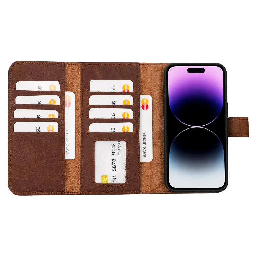 Santa iPhone 15 Pro Max Leather Detachable Wallet Case Bouletta