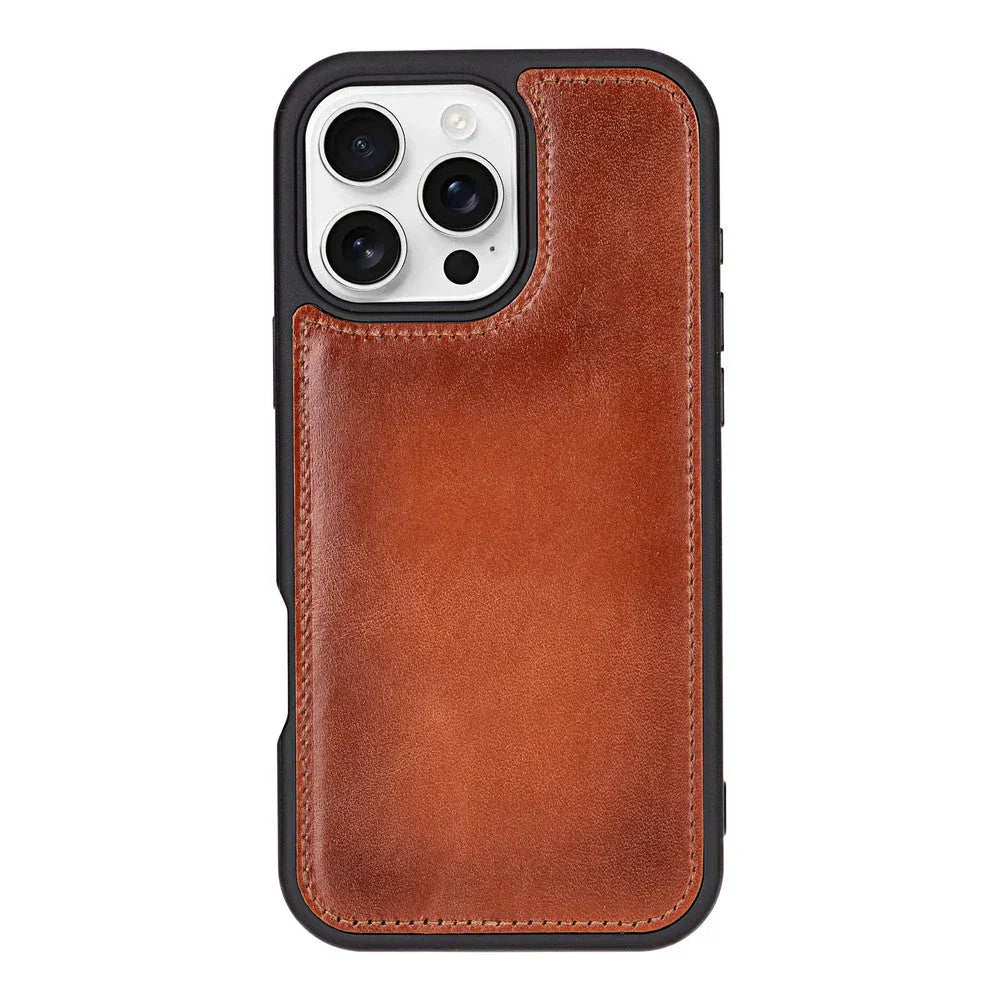 Santa iPhone 16 Pro Leather Detachable Wallet Case Tan Bouletta