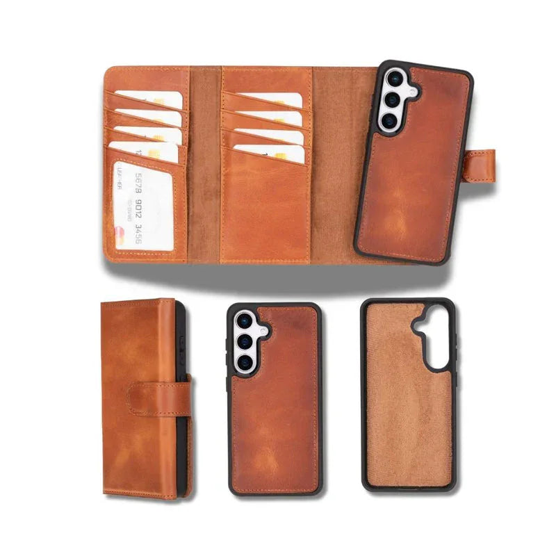 Santa Samsung Galaxy S25 Leather Detachable Wallet Case Moccasin Bouletta