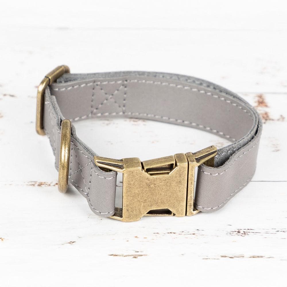 Scobby Leather Dog Collar Gray Bouletta
