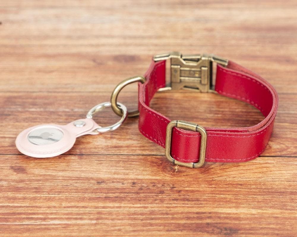 Scobby Leather Dog Collar - Red Red Bouletta