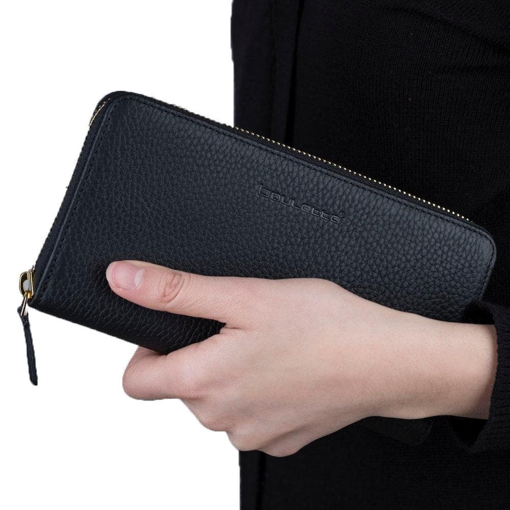 Seville Genuine Leather Women Wallet Floater Charcoal Bouletta