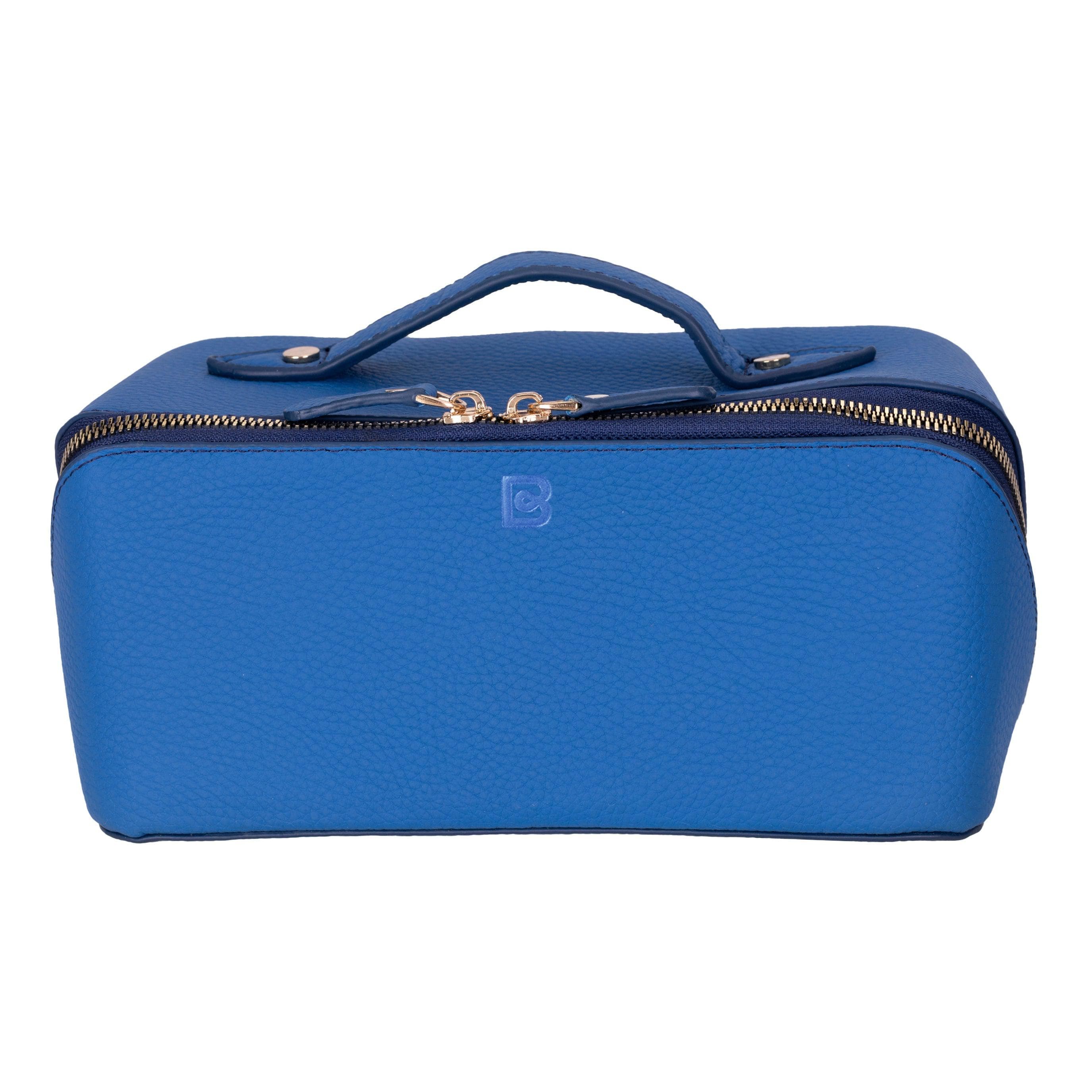 Soluno Leather Make up Bag Blue Bouletta