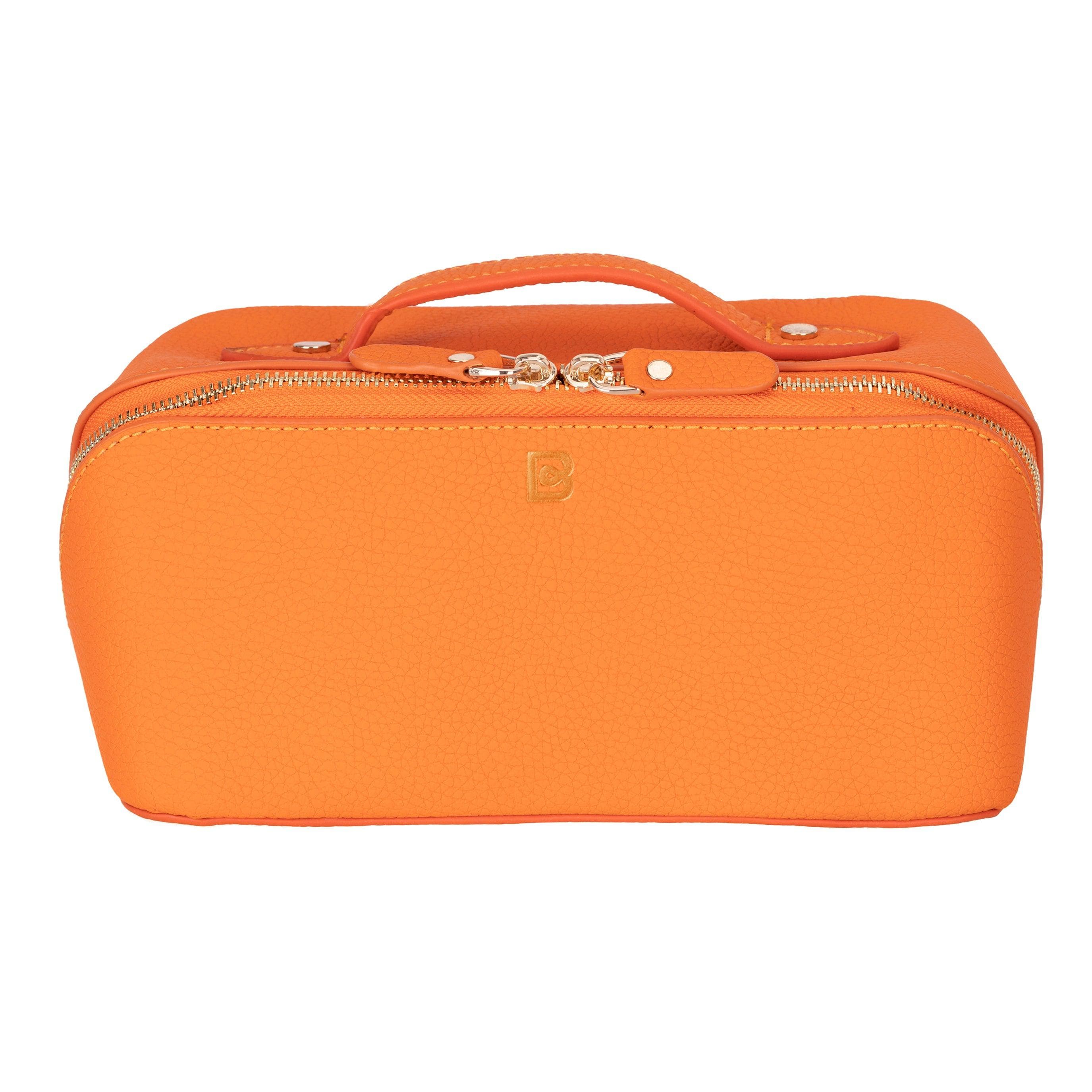 Soluno Leather Make up Bag Orange Bouletta