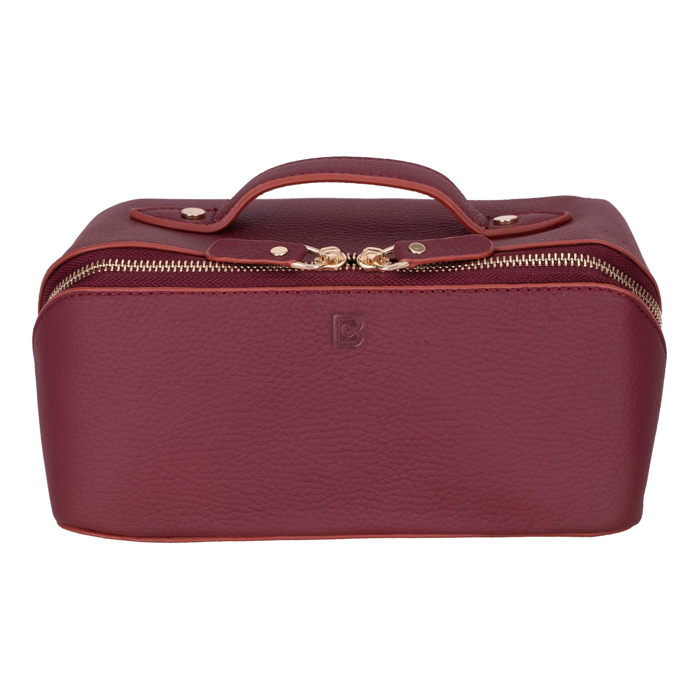 Soluno Leather Make up Bag Bordeaux Bouletta