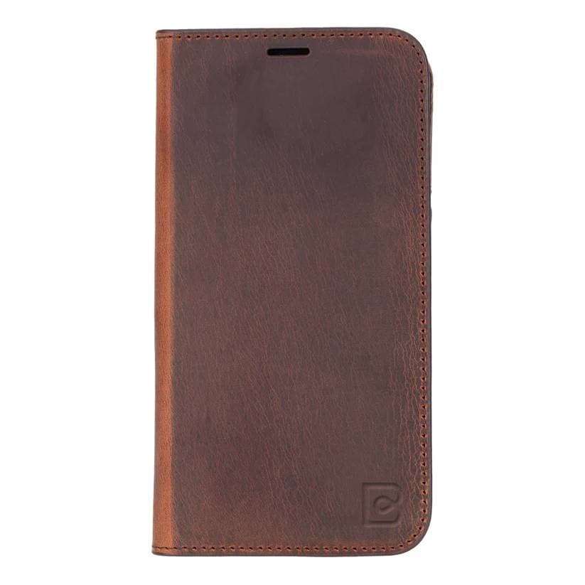 Sonat iPhone 16 Pro Leather Folio Case Saddle Brown Bouletta