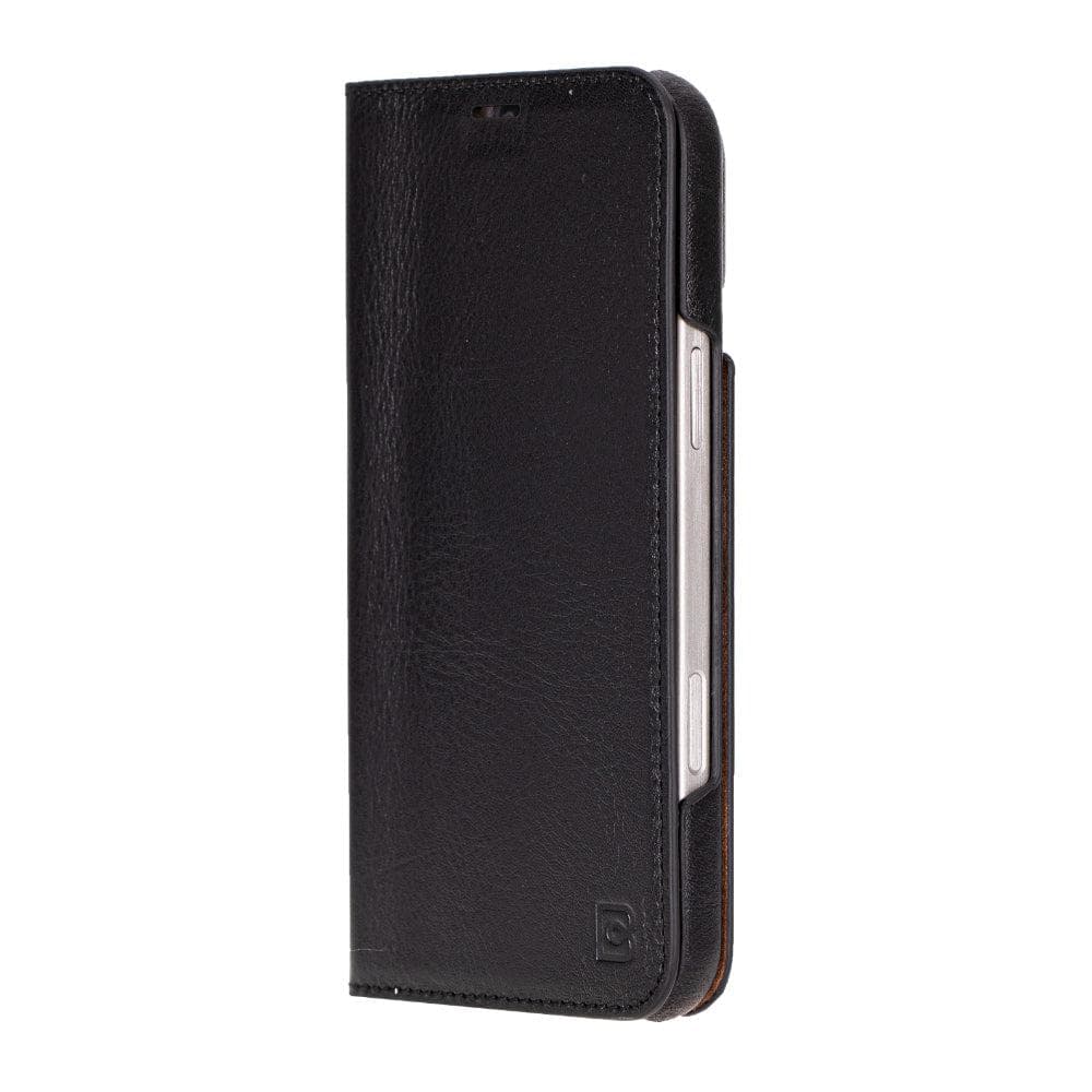 Sonat iPhone 16 Pro Leather Folio Case Black Bouletta