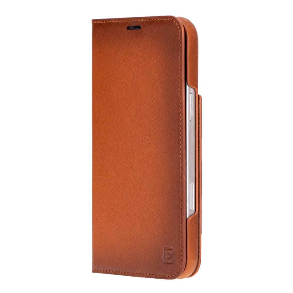 Sonat iPhone 16 Pro Leather Folio Case Tan Bouletta