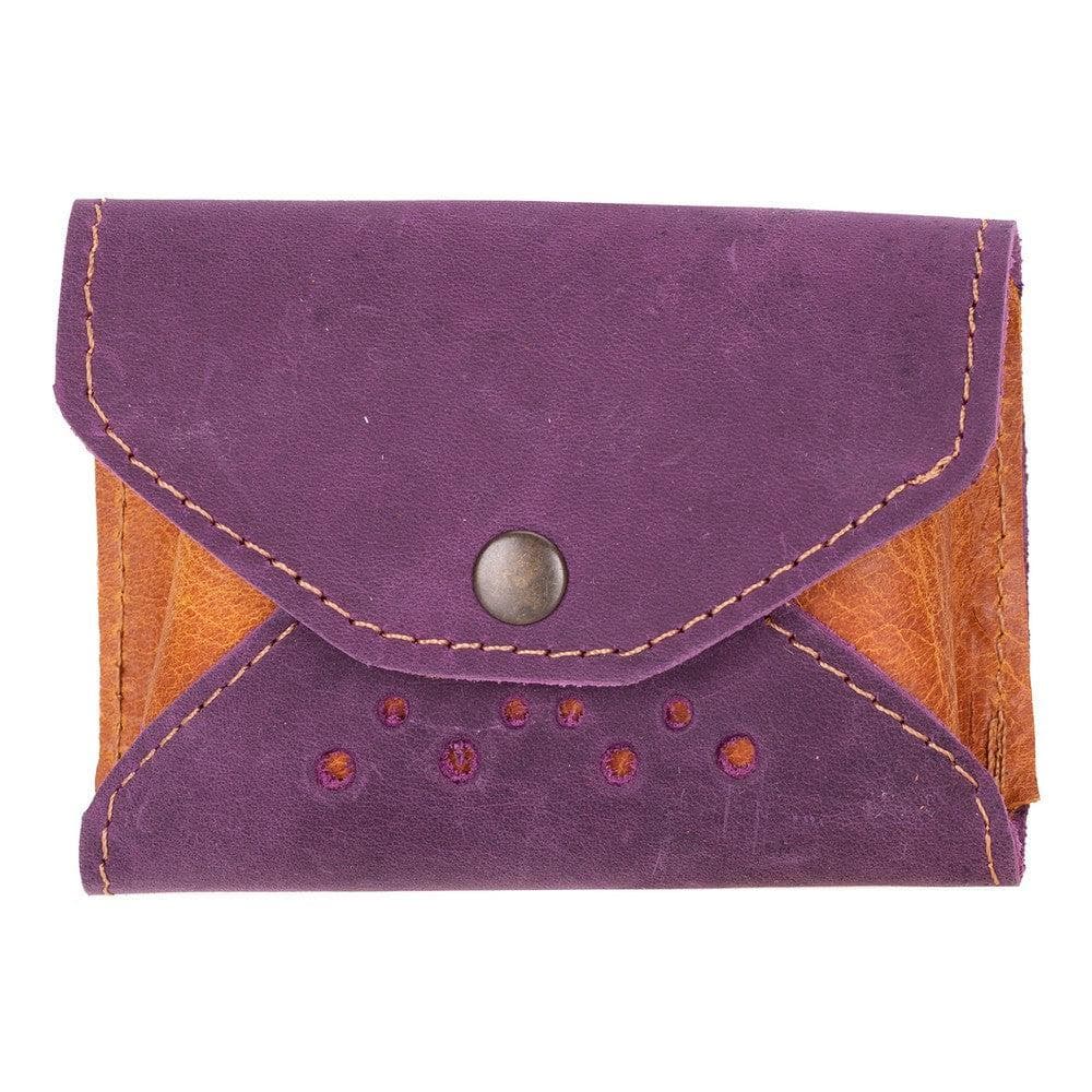 Tesero Geniune Leather Card Holder ANTIC PURPLE - ANTIC MOCCA PLM