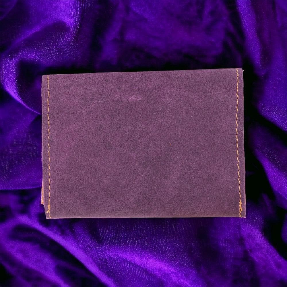 Tesero Geniune Leather Card Holder ANTIC PURPLE - ANTIC MOCCA PLM