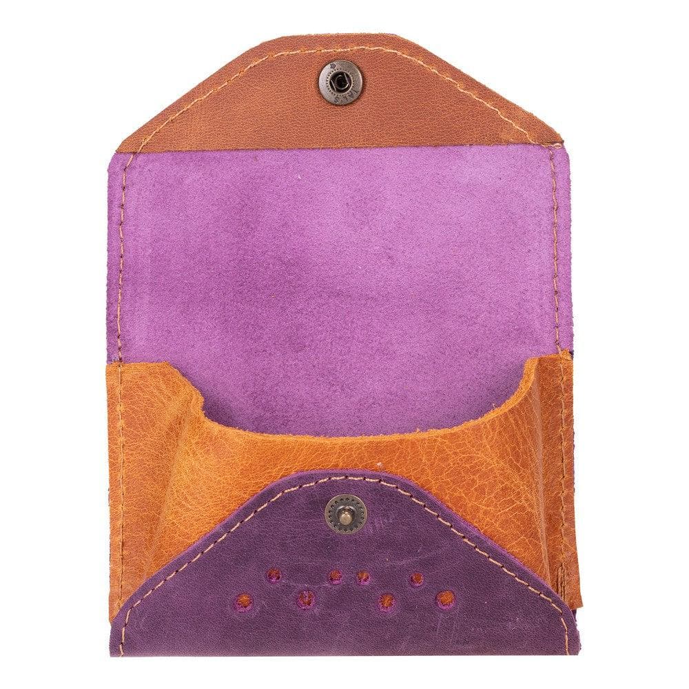 Tesero Geniune Leather Card Holder ANTIC PURPLE - ANTIC MOCCA PLM