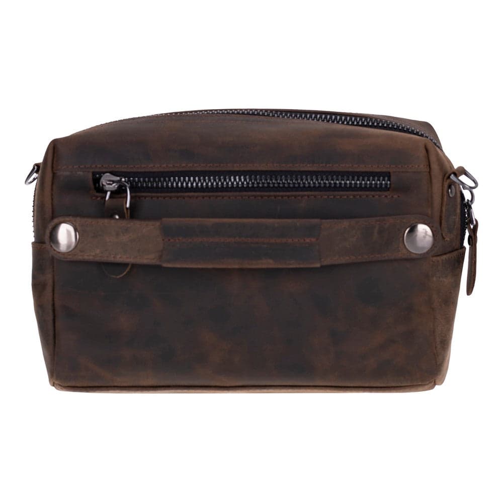 Tiger Leather Dopp Kit Saddle Brown Bouletta