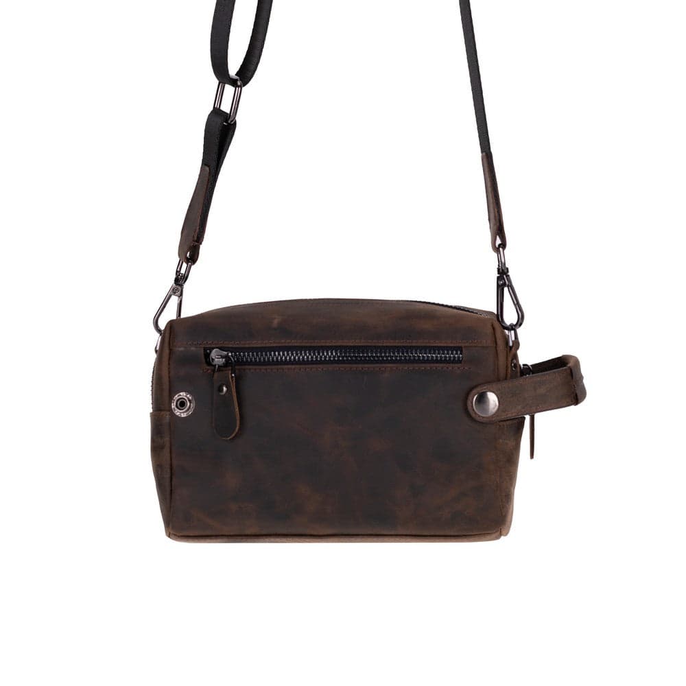 Tiger Leather Dopp Kit Saddle Brown Bouletta