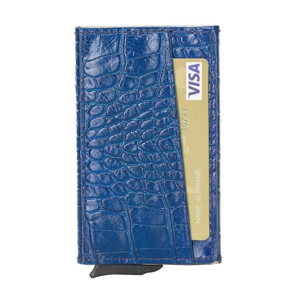 Torres Mechanical Card Holder Croco Blue PLM