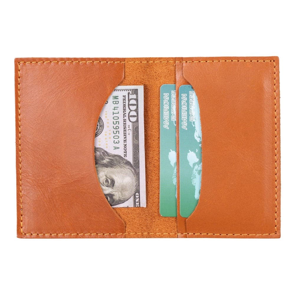 Toscana Leather Card Holder Tan Bouletta