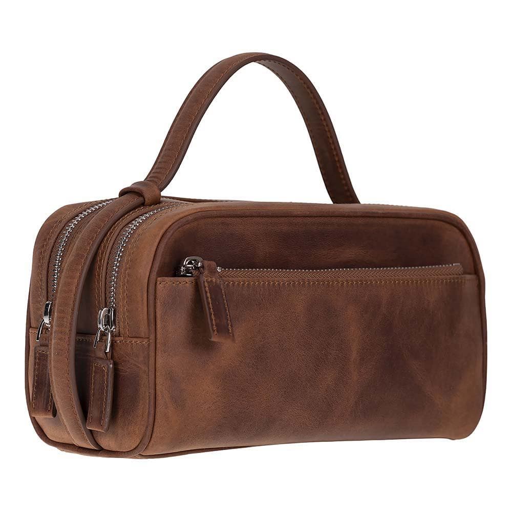 Travero Leather Dopp Kit Saddle Brown Bouletta