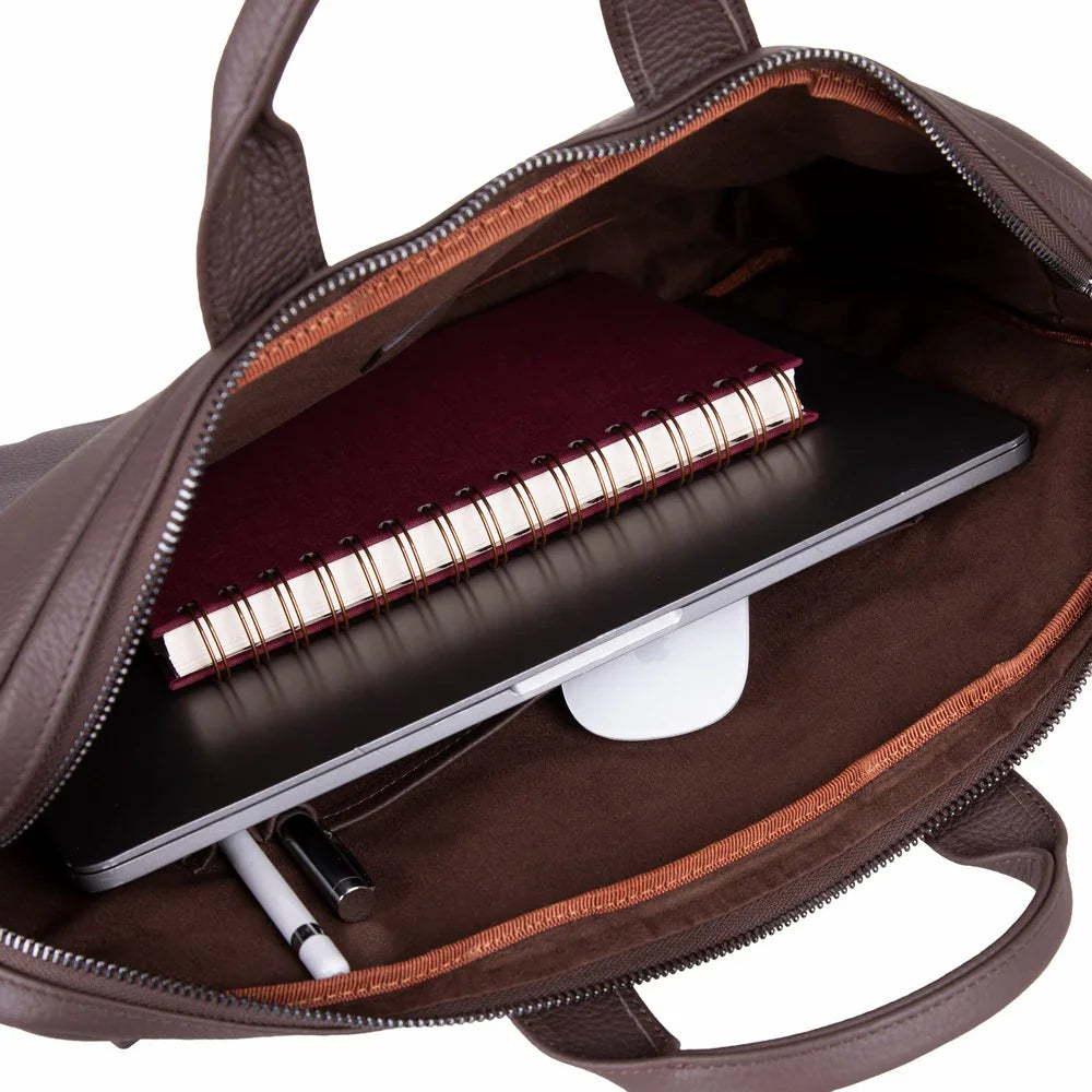 Truro Leather Business Briefcase / Laptop Case 14" with Suitcase Bouletta