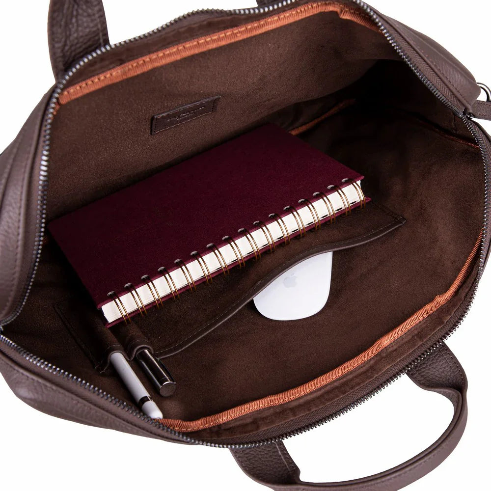 Truro Leather Business Briefcase / Laptop Case 14" with Suitcase Bouletta