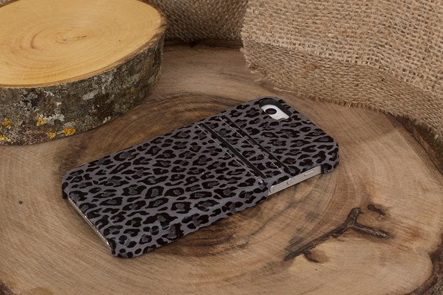 Ultimate Jacket CC iPhone 5/5S Genuine Leather Case / UJ CC LEOPARD GRAY PLM