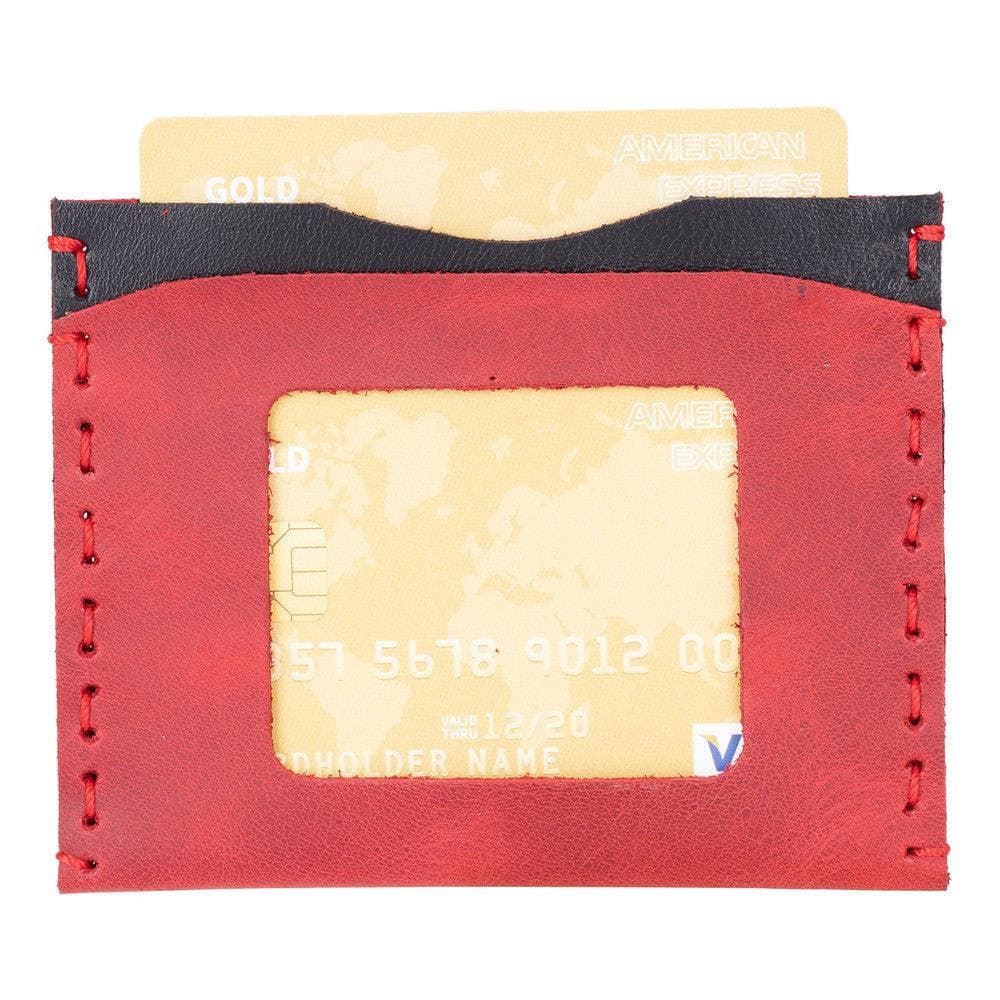 Unico Geniune Leather Card Holder TIGUAN OXIDE RED - RUSTIC BLACK PLM