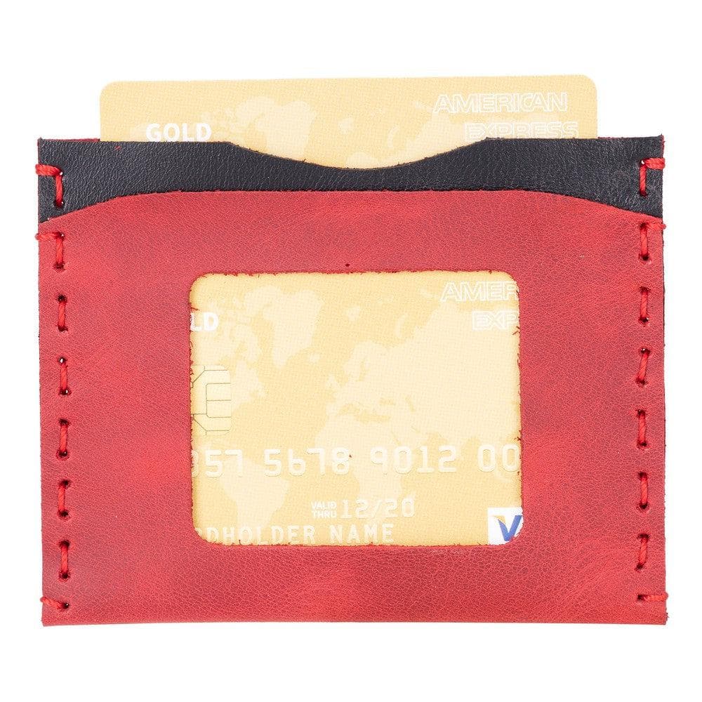 Unico Geniune Leather Card Holder TIGUAN OXIDE RED - RUSTIC BLACK PLM