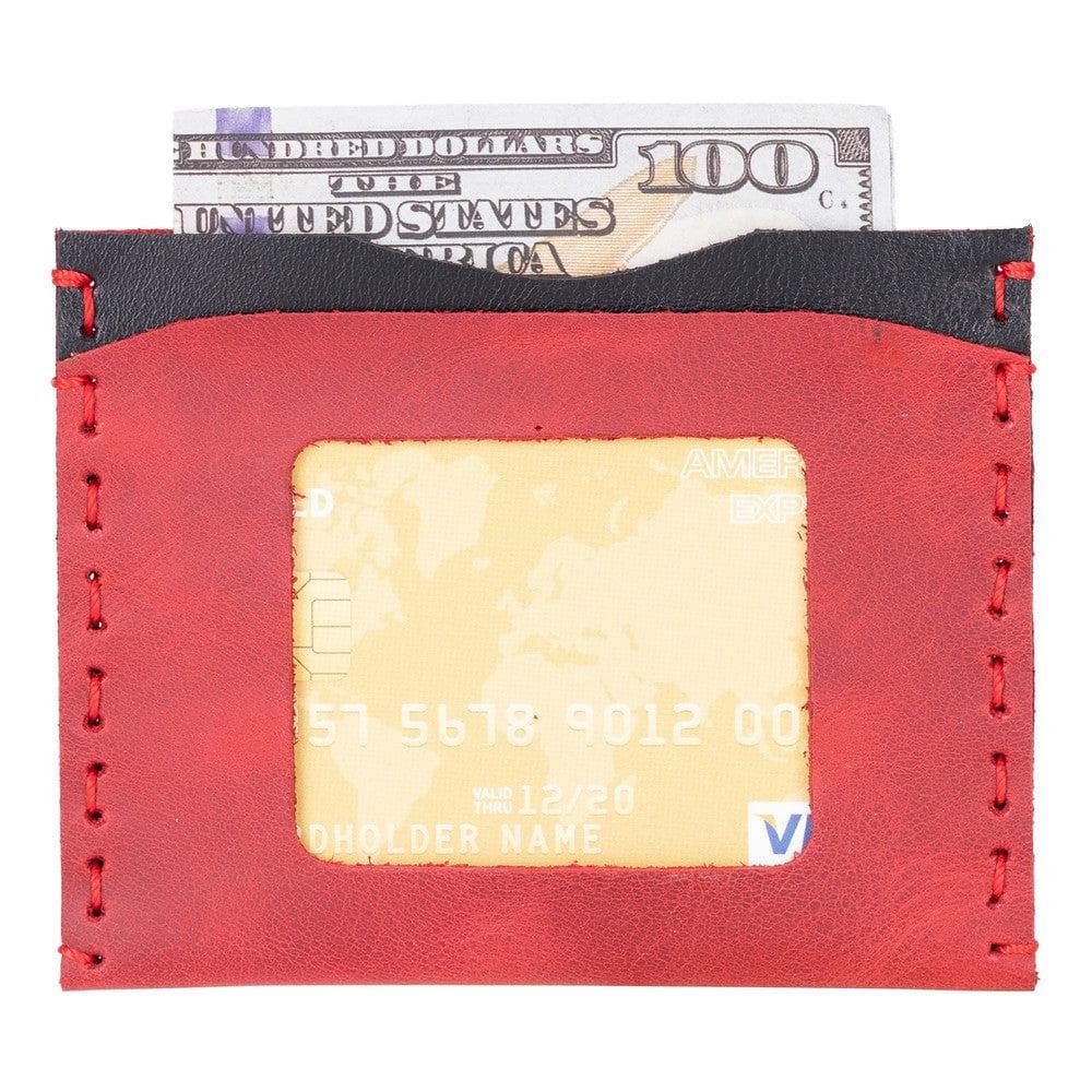 Unico Geniune Leather Card Holder TIGUAN OXIDE RED - RUSTIC BLACK PLM