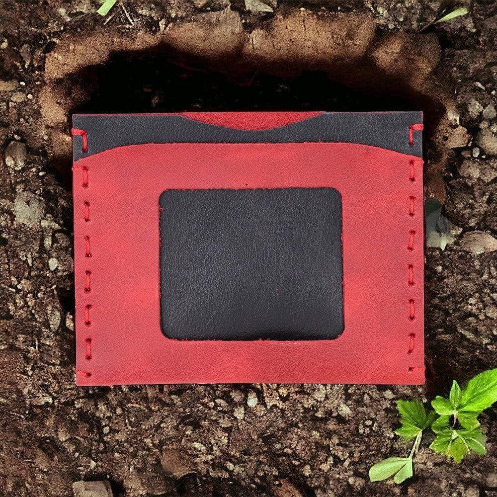 Unico Geniune Leather Card Holder TIGUAN OXIDE RED - RUSTIC BLACK PLM