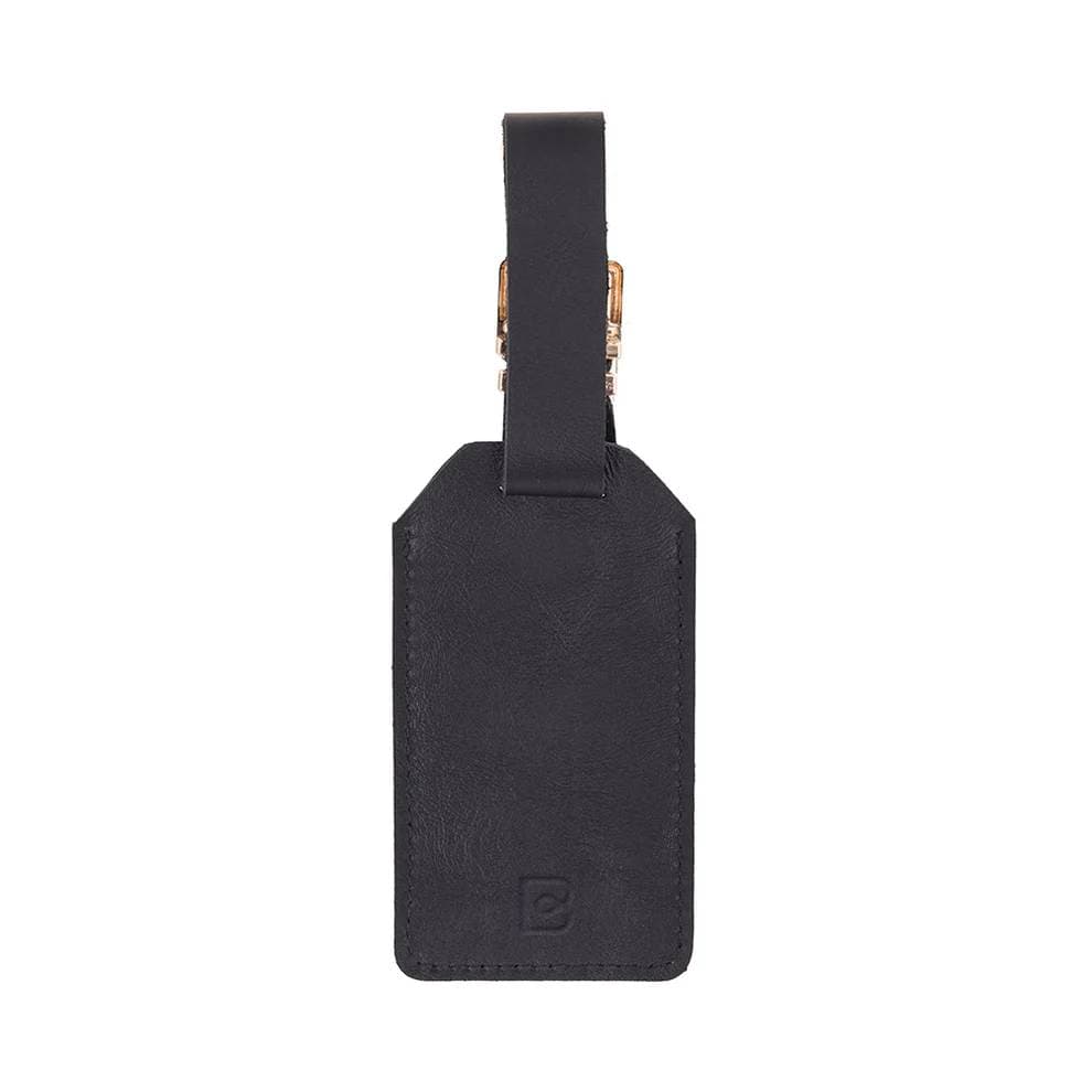Uno Leather Luggage Tag Black Bouletta