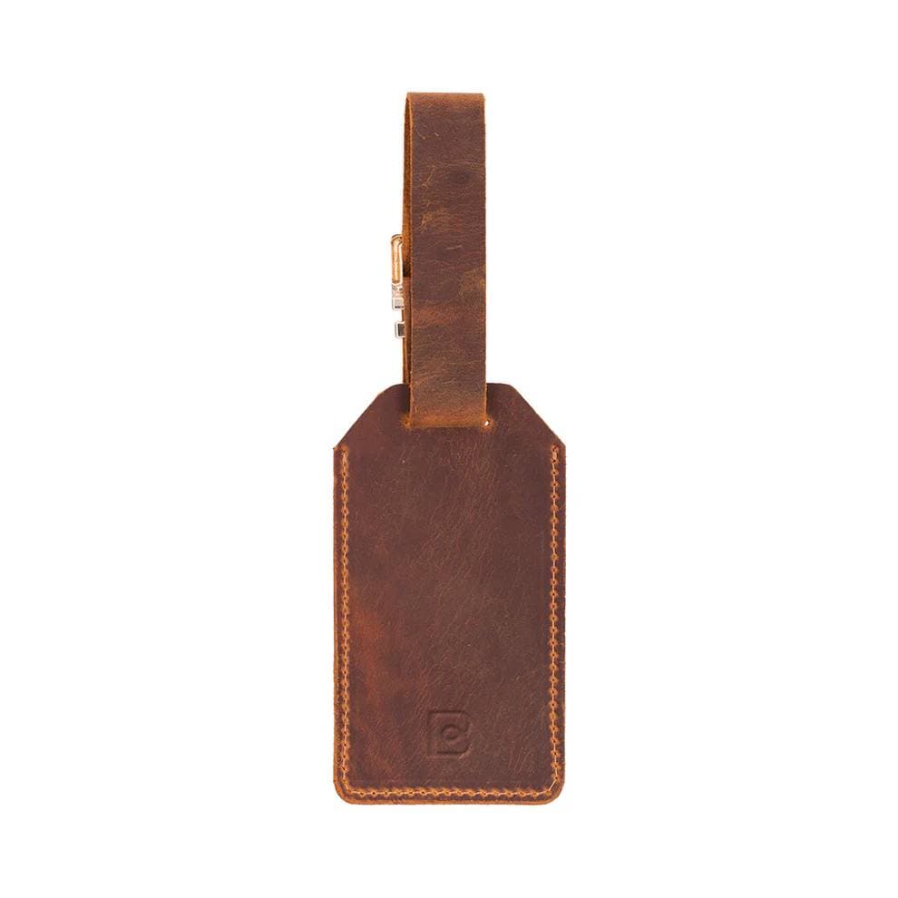 Uno Leather Luggage Tag Mocha Bouletta