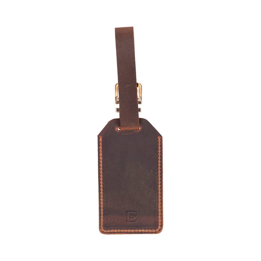 Uno Leather Luggage Tag Saddle Brown Bouletta