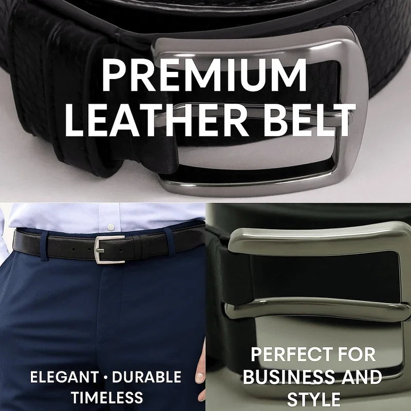 Urban Classic Leather Men's Belt Black Bouletta