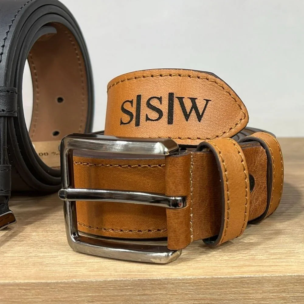 Urban Classic Leather Men's Belt Tan Bouletta