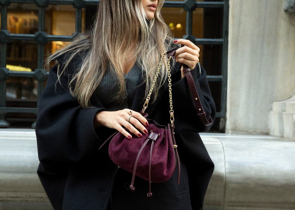 Valentina Suede Leather Women's Bag Bouletta