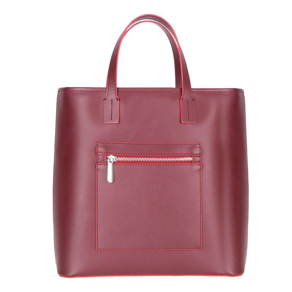 Valetto Leather Tote Bag Bordeaux Bouletta