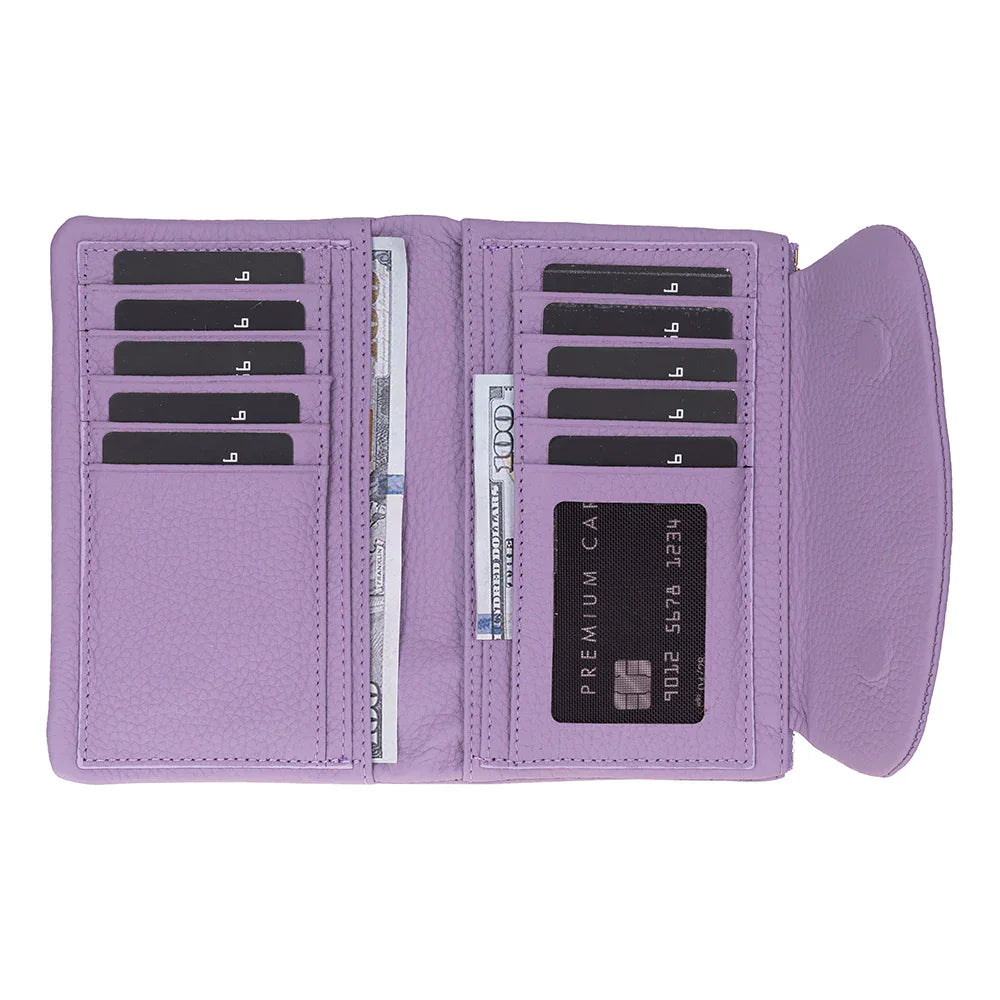 Vellure Leather Women's Handbag, Medium Lilac Bouletta