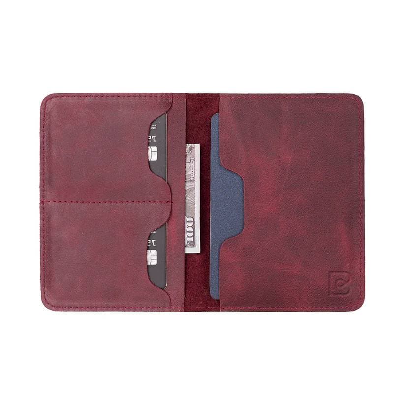Viaggio Leather Passport Wallet Dark Purple Bouletta