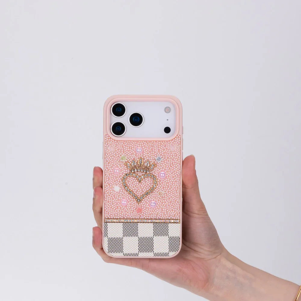 Vissel Heart Crystal Luxury Case for iPhone 17 Pro Bouletta