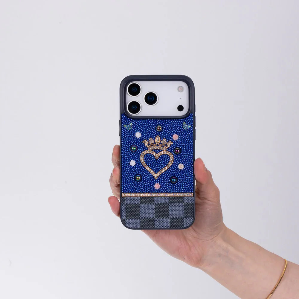 Vissel Heart Crystal Luxury Case for iPhone 17 Pro Max Bouletta