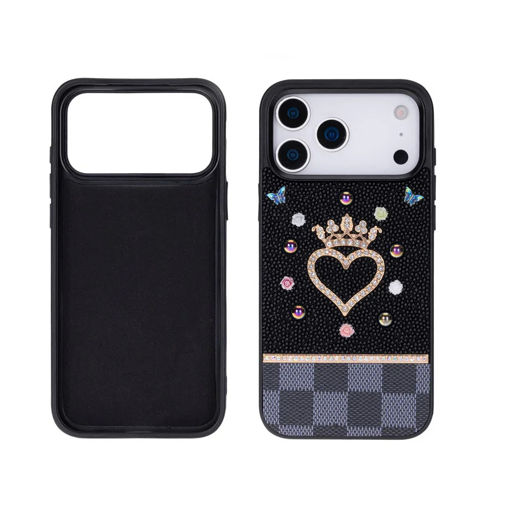 Vissel Heart Crystal Luxury Case for iPhone 17 Pro Max Bouletta