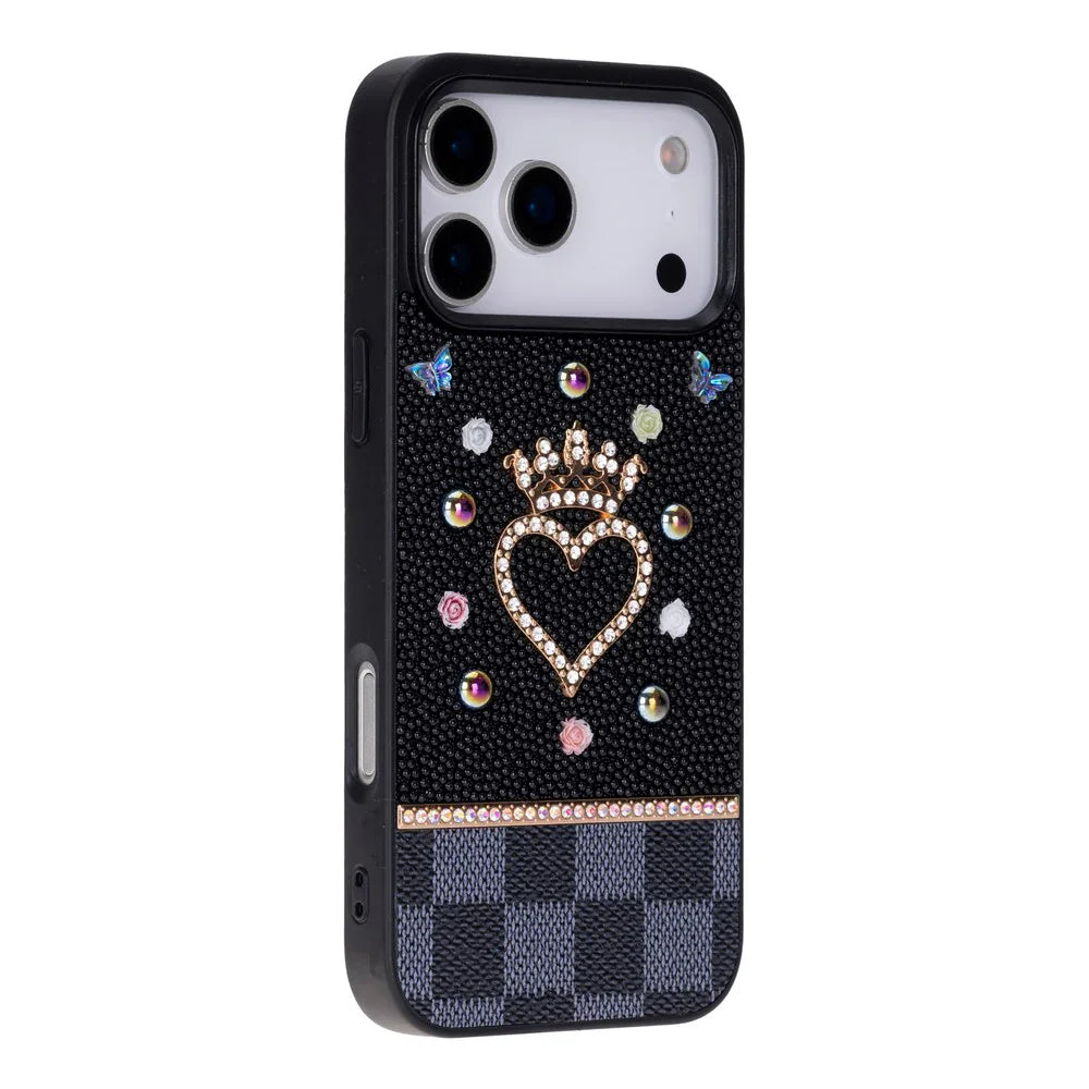 Vissel Heart Crystal Luxury Case for iPhone 17 Pro Max Bouletta