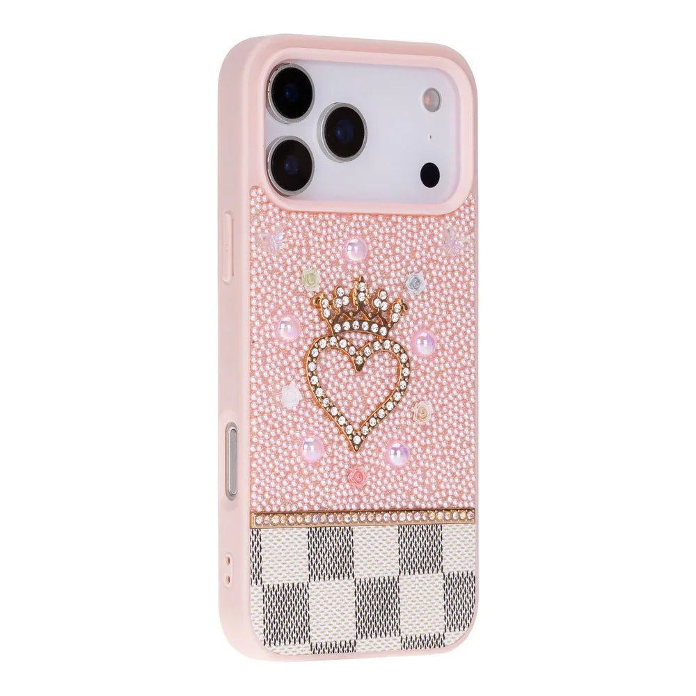 Vissel Heart Crystal Luxury Case for iPhone 17 Pro Max Bouletta