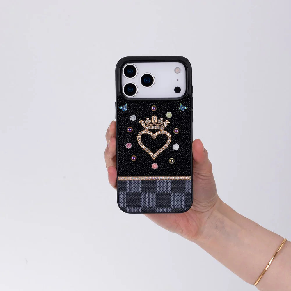 Vissel Heart Crystal Luxury Case for iPhone 17 Pro Max Bouletta
